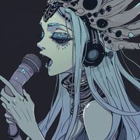 Images & stencils of Female Solo vocalists Singing