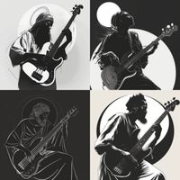 Stencils & Images of the Lord Jesus Playing Electric Bass Guitar