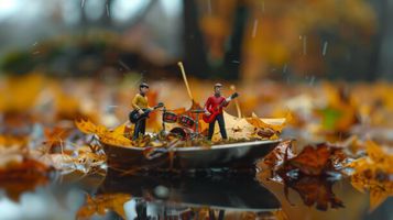 Images of Star Trek Musicians shrunk to tiny size in a Beaming Incident
