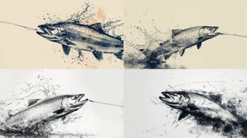 Images and Stencils of Large Fish from the Sea