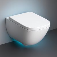 Cuvette suspendue Geberit Premium Rimfree avec abattant déclipsable et anti-bactérien soft-close