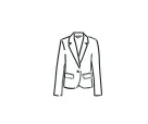Suit jacket outline icon showing a formal blazer design, no human shapes