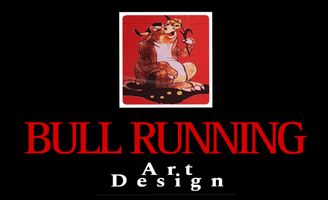 Bull Running Art Design