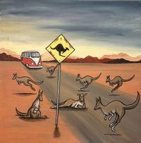 Kangaroo Crossing - Acrylic 