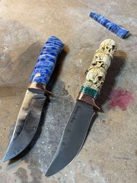 mammoth tooth stabilized spacer on knifehandl