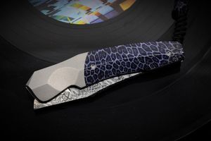 Coral stabilized inlay knife with fossil handle material
