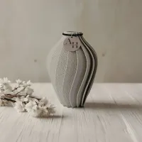 Vase Ignis - inkl. wasserdichtem Einsatz und Anhänger - ideal als Wohnzimmer-Deko oder Vase für Trocken- oder Frischblumen