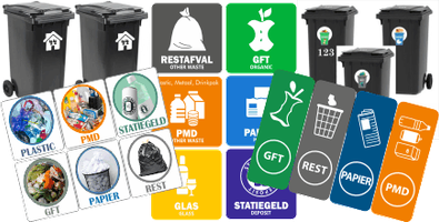 stickers voor Recycling Afvalscheiding