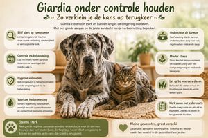 Infographic over het beperken van terugkerende Giardia bij hond en kat