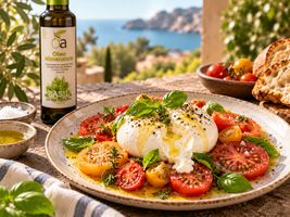 Burrata met geroosterde tomaten & Bourgoñón