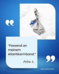 Kundenbewertung von Petra A. zum Segelboot Charm in Silber mit Mini Kristall Meeresblau [DAHXxxuRNrs]