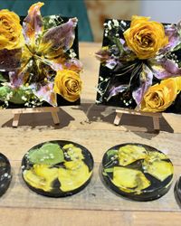 Floral Plaques & Coaster set