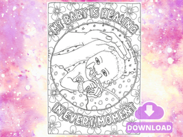 Baby is healing colouring page