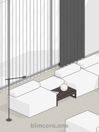 3D interior scheme in Revit using BIMCORE families