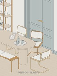 3D interior scheme in Revit using BIMCORE families