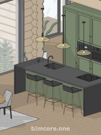 3D interior scheme in Revit using BIMCORE families