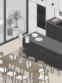 3D interior scheme in Revit using BIMCORE families