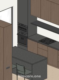 3D interior scheme in Revit using BIMCORE families