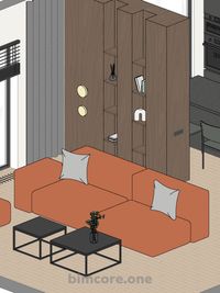 3D interior scheme in Revit using BIMCORE families