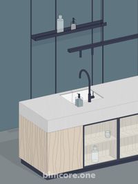 3D interior scheme in Revit using BIMCORE families