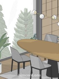 3D interior scheme in Revit using BIMCORE families