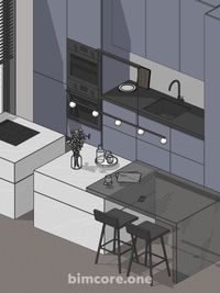 3D interior scheme in Revit using BIMCORE families