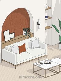 3D interior scheme in Revit using BIMCORE families