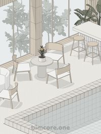 3D interior scheme in Revit using BIMCORE families