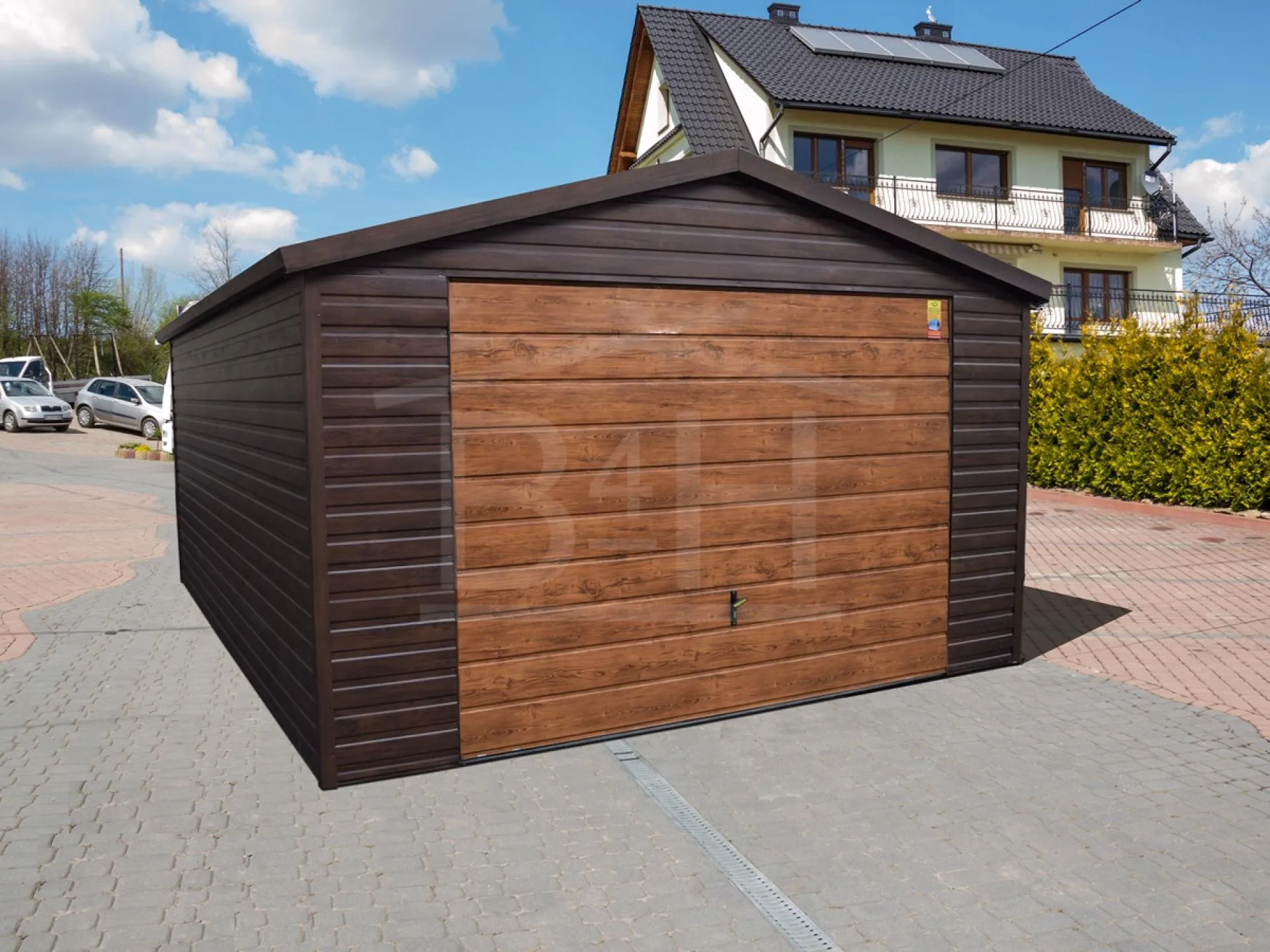 Urban cityscape with skyscrapers at night with colorful lights