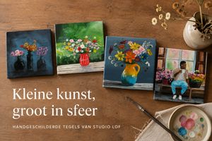 Handgeschilderde tegels als kleine kunstwerkjes in huis