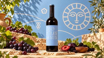 fles rode wijn uit Georgië
