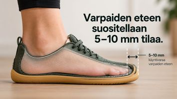Paljasjalkakenkien koon valinta – näin löydät oikean koon